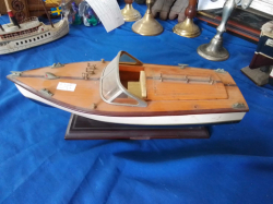 A Lovely  Model of A Riva Power Boat. W.13 L.35 H.13Cm. 