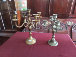 A Set of 2 5 branch Candlesticks H.30 W.22 cm