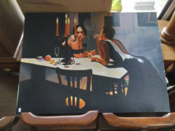 A Very Unusual oil on Canvas of 2 Ladies.W.110 H.80 cm