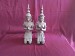 A Small Pair bronze Theppanom Figures.H 34,W 8 cm