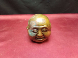 A vintage bronze 4 faces of Happy Buddha.W.7 H.8 Cm.