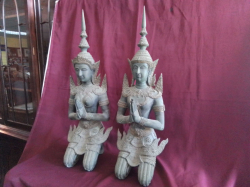 A Pair of Bronze Theppanom Figure. H.60 W.18 cm