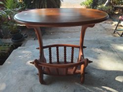 A Magazine Rack Wooden Table D.14 H.60 W.60 Cm.