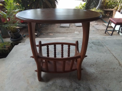A Wooden Magazine Rack Table. D.14 W.60 H.60