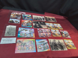 Set of 18 Nazi German and Russian Military Photos and Stamps cards WW2