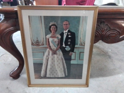A Portrait of King & Queen of Sweden. 43X53 Cm. 