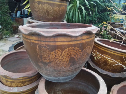 A Large Pottery Plant Pot. W.72 H.54 Cm.