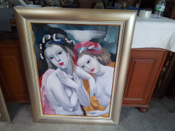 An Oil on Canvas Framed.79x100 Cm.
