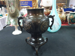 A Bronze Oriental 2 handles Vase. W.27 H.26Cm.