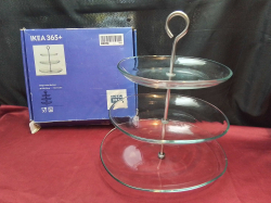 Box of cake and sandwich stand by Ikea(new). 31x27x 34 Cm.