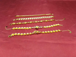 5 Ladies Gold Plated Bracelets. 
