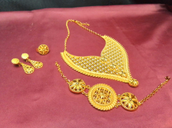 5 Pieces of Middle Eastern Full Set, Bridal Jewelry, Yellow Gold 