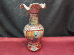 A Good Chinese Vase with Red Marks to Base. W.12 H.30 Cm. 