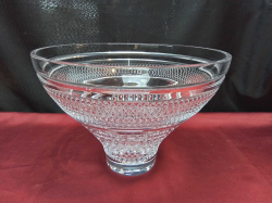A Beautiful Crystal Cut Glass Hobnail Pattern Large Bowl. W.27 H.19 Cm.