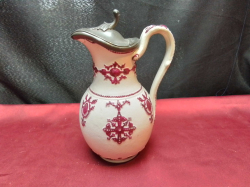 An Original Stoneware Victorian Jug with Penter Lid and Diamond Date Lozenge to Base.W.11 H.22 Cm.