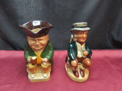 2 Toby Jugs by Tony Wood Hand Painted. W.10 H.18 Cm.