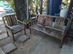 A Set of outdoor bench.
