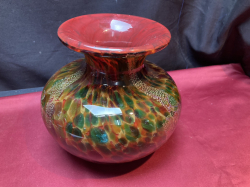 A special made red Murano vase. W.20 H.19 Cm. 