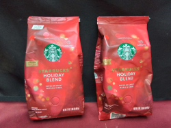 STARBUCKS COFFEE - Limited Edition Holiday Blend. Two EXTRA LARGE bags 17oz/481g. Medium Roast, Ground, Expires April 20, 2026. Brand new unopened bags. 
