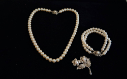 Beautiful vintage necklace, bracelet and  lovely Brooch.