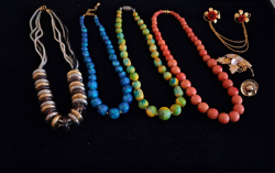 Vintage Style Costume Jewelry 
Necklace and Brooches.