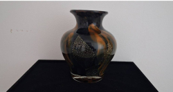 Vintage blown glass vase handmade Kamei  glass 1950's. H 24cm,W 20cm.