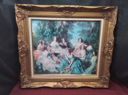 An antique print lithograph by L Noel.Framed A/F 65x73 Cm.  
