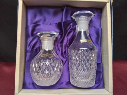 2 Boxed cut crystal decanters.  H.11,15 Cm.