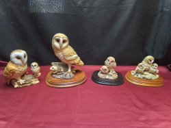 A Collection of 4 Studies of Owls by Regency Fine Art, Leonardo including One Very Big Example.