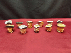 11 Tony Wood Minature Character Jugs All with Marked Initials and dates.