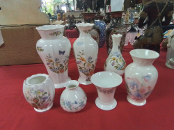 5 Nice Aynsley Vase with Cottage Garden Design and Butterflies. 2 Wedgwood  Small Vases.