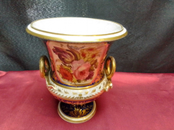 A Beautiful Old Imari Pattern Crown Derby Vase with Red Mark (Good condition No damage) W.14 H.17 Cm.