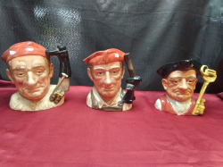3 Large size of Royal Doulton  Character Jugs in Williamsburg Series 