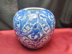 A Large Blue and White Ginger Jar (made in China) W.23 H.21 Cm.