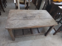 A Nice Teak Garden Table with A Shelf. W.56 L.95 H.52 Cm.
