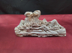 Chinese Soapstone Landscape,  Mid-20th Century. L.15 H.6 Cm.