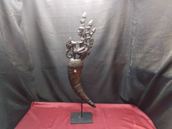 A Balinese Wooden Carving Statues.  L.17 H.74 Cm.