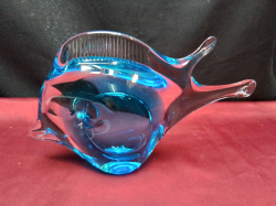 Murano Italy heavy blue fish.L.24 H.15 Cm.