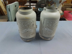 A Pair Metal Candle Case H.17 Cm.