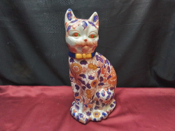A Large Imari Cat with Chinese Mark to Base. W.18 H.35 Cm.