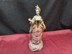 A Lovely Figure of A Lady w8th Mark of Sitzendorf(German) Factory ( This is offensive confused wi5h Dresden) Fine Modeling and Decoration. W.10 H.25 Cm.