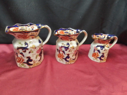 A Good set of 3 Masons Mandalay Graduated Jugs.