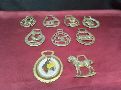 9 Old Horses Brasses.