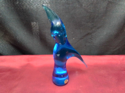 A special made blue parrot by Murano Glass. W.12 H.20 Cm. 