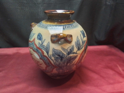A vintage Chinese Hand painted vase stamped. W.19 H.27 Cm.  