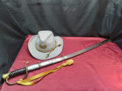 A US cavalry sabre L.100 Cm. and a Confederate Civil War Officer's hat c1865 L size 