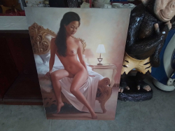 An Oil Painting of  Beautiful Necked Lady. 61x91Cm.