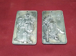 2  Vintage silver Chinese great warrior ornaments