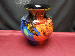 A multi color Murano style vase. W.20 H.24 Cm.