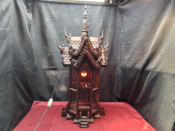 A Lovely Large Wooden Bird Cage with light. W.32 H.85 Cm.